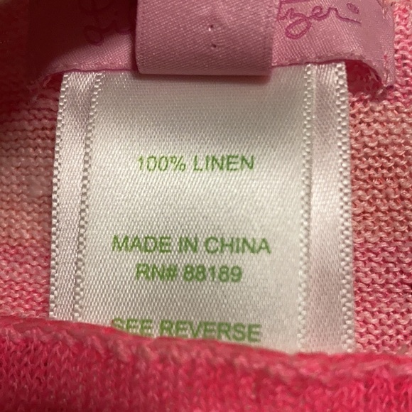 Lilly Pulitzer Camilla Stripe 100% linen Top XS - Picture 4 of 5